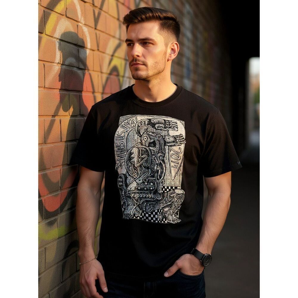 Vans Graphic Black Short Sleeve Shirt Size Large
